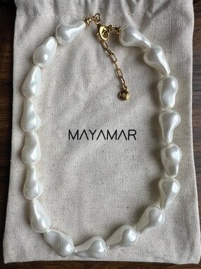 Baroque Pearl Necklace 24k Gold Plated Toggle Closure NWOT